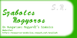 szabolcs mogyoros business card